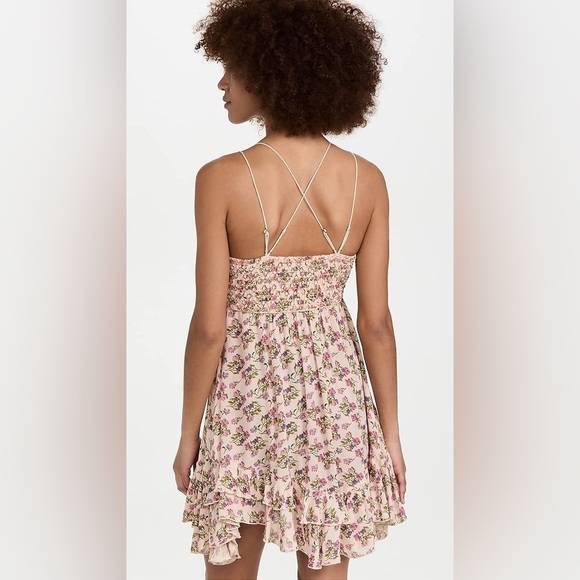 Free People Women's Adella Printed Mini Slip Dress large - Picture 4 of 15